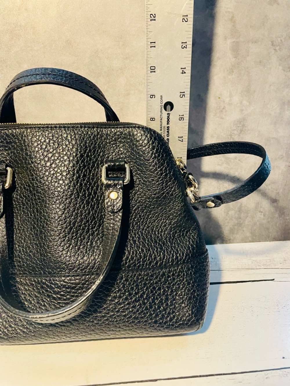 kate spade Black Pebbled Leather Satchel with Crossbody Strap - Picture 6 of 15